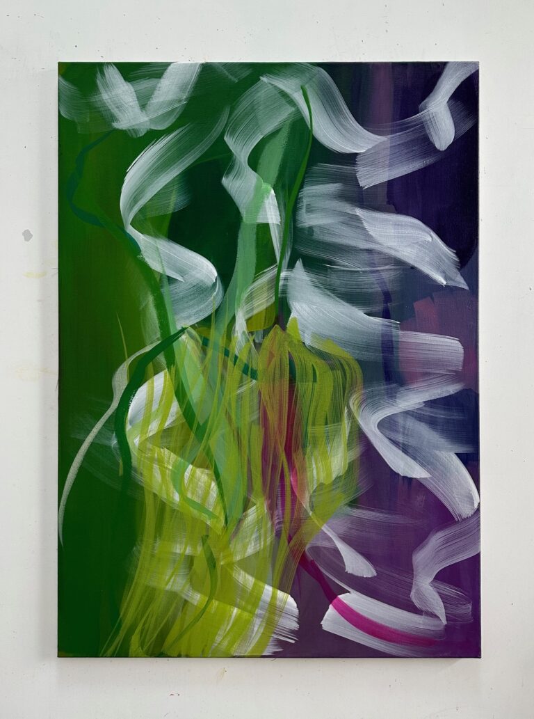 Pistil, 2023 Acrylique et pigments sur toile, 120x85 cm