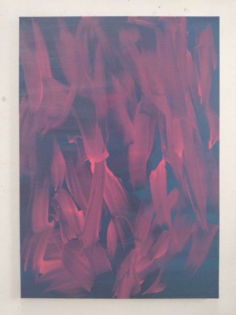 Sans titre, 2025 Acrylique et pigments sur toile, 120x85 cm