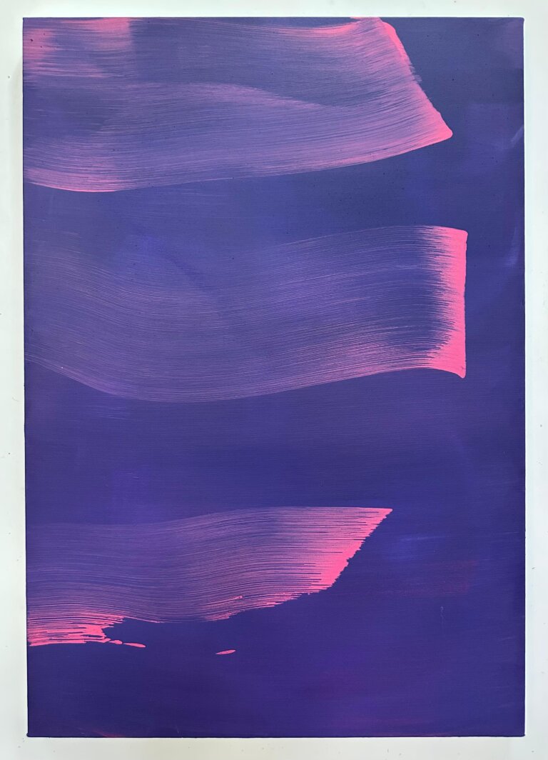 Sans titre, 2025 Acrylique et pigments sur toile, 100x70 cm