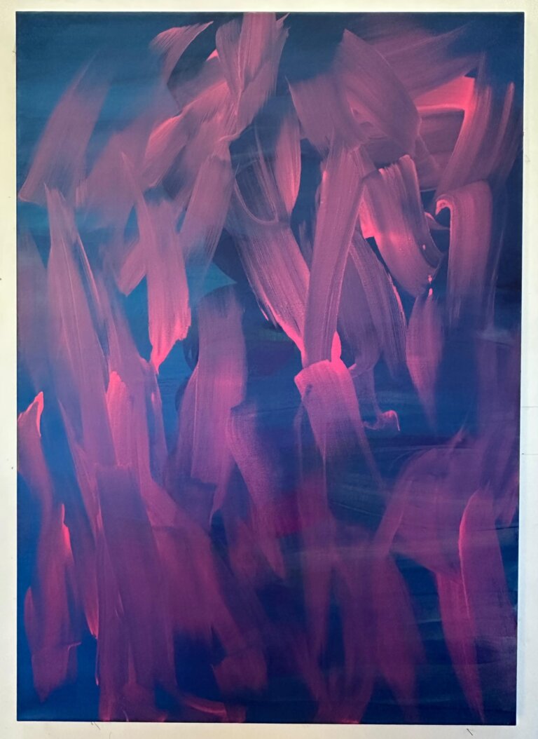 Sans titre, 2025 Acrylique et pigments sur toile, 120x85 cm