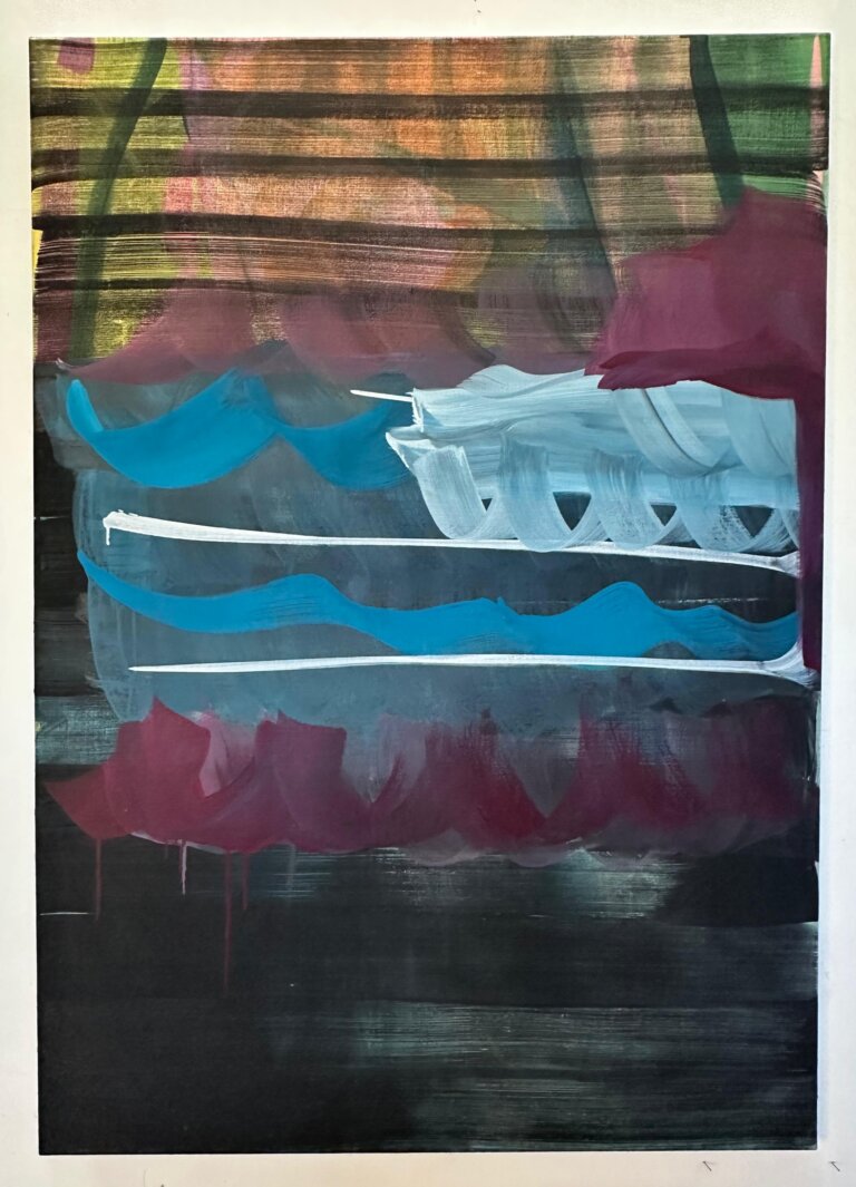 Vagues, 2022 Technique mixte, acrylique, huile et pigments sur toile, 120x83 cm