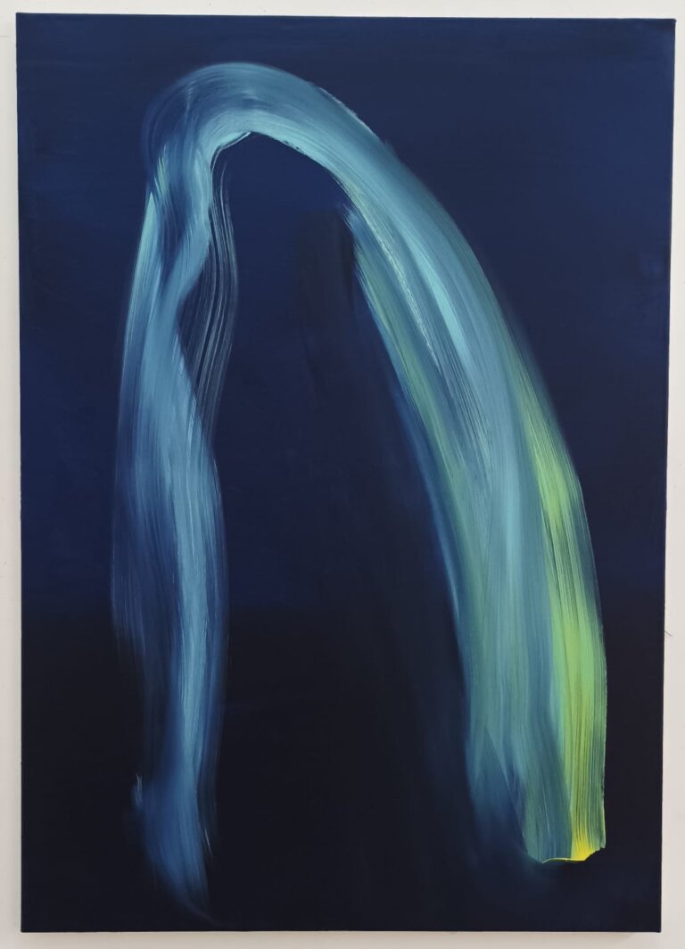 Sans titre, 2025 Acrylique et pigments sur toile, 120x85 cm